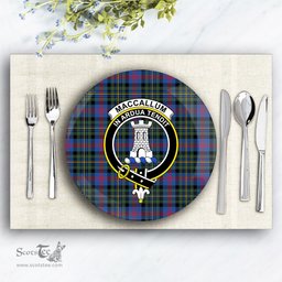 ScotsTee Shop Scottish MacCallum of Berwick Modern Crest Tartan Ceramic Plate