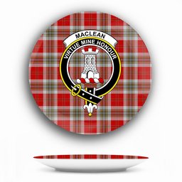 ScotsTee Shop Scottish MacLean of Duart Dress Red Crest Tartan Ceramic Plate