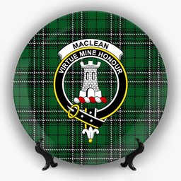 ScotsTee Shop Scottish MacLean of Duart Hunting Crest Tartan Ceramic Plate