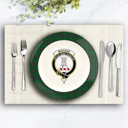 ScotsTee Shop Scottish MacLean of Duart Hunting Crest Tartan Ceramic Plate