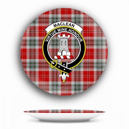 ScotsTee Shop Scottish MacLean of Duart Dress 2 Crest Tartan Ceramic Plate