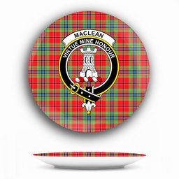 ScotsTee Shop Scottish MacLean of Duart Modern Crest Tartan Ceramic Plate