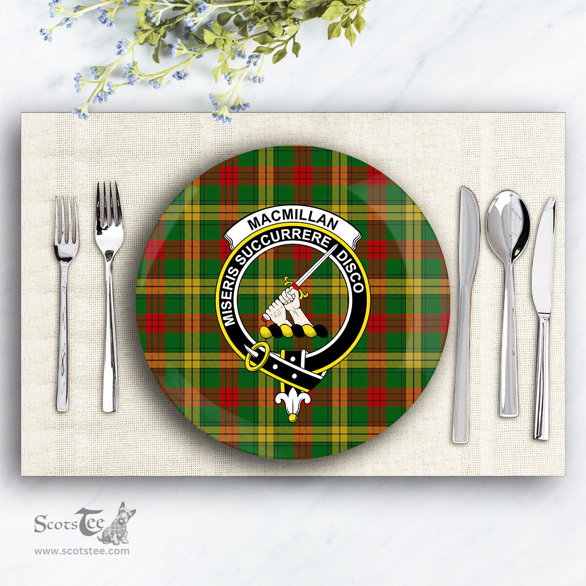 ScotsTee Shop Scottish MacMillan Society of Glasgow Crest Tartan Ceramic Plate