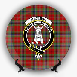 ScotsTee Shop Scottish MacLean of Duart Crest Tartan Ceramic Plate