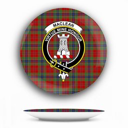 ScotsTee Shop Scottish MacLean of Duart Crest Tartan Ceramic Plate