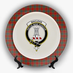 ScotsTee Shop Scottish MacLean of Duart Crest Tartan Ceramic Plate