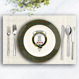 ScotsTee Shop Scottish MacLean of Kingairloch Crest Tartan Ceramic Plate