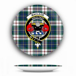 ScotsTee Shop Scottish MacLeod Of Californian Modern Crest Tartan Ceramic Plate