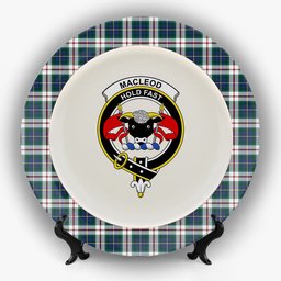 ScotsTee Shop Scottish MacLeod Of Californian Modern Crest Tartan Ceramic Plate
