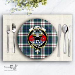 ScotsTee Shop Scottish MacLeod Of Californian Modern Crest Tartan Ceramic Plate