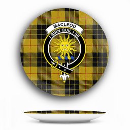 ScotsTee Shop Scottish MacLeod of Lewis Ancient Crest Tartan Ceramic Plate