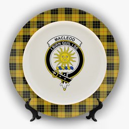 ScotsTee Shop Scottish MacLeod of Lewis Ancient Crest Tartan Ceramic Plate