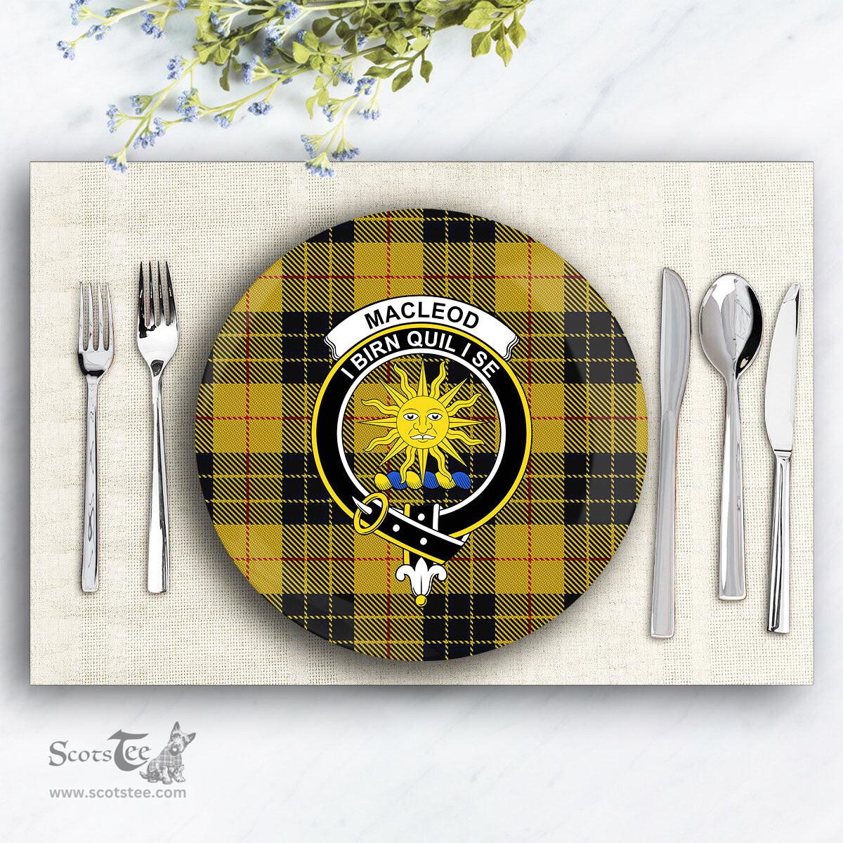 ScotsTee Shop Scottish MacLeod of Lewis Ancient Crest Tartan Ceramic Plate