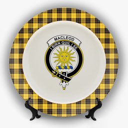 ScotsTee Shop Scottish MacLeod of Lewis Ancient SC Crest Tartan Ceramic Plate