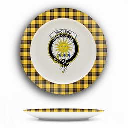 ScotsTee Shop Scottish MacLeod of Lewis Ancient SC Crest Tartan Ceramic Plate