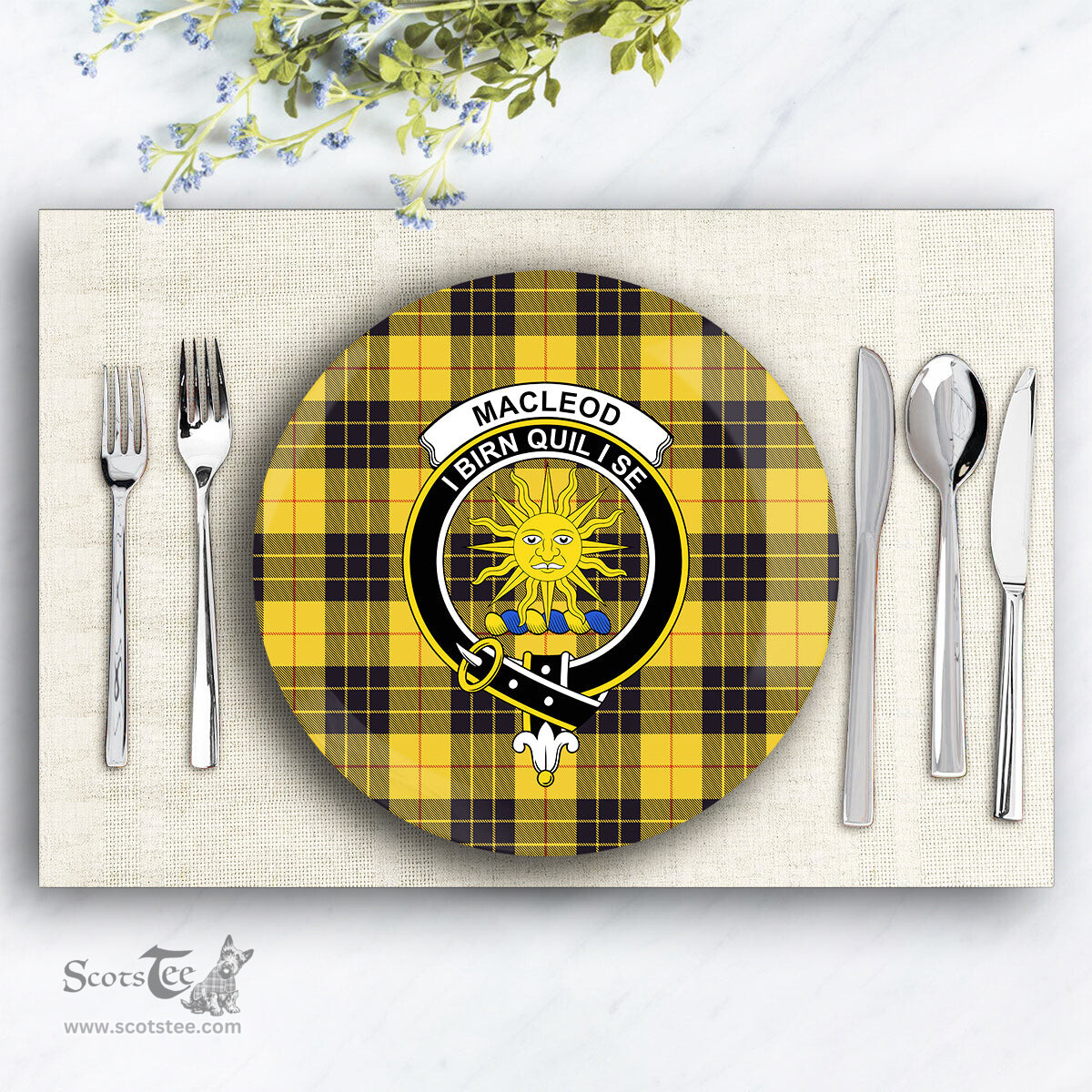 ScotsTee Shop Scottish MacLeod of Lewis Ancient SC Crest Tartan Ceramic Plate
