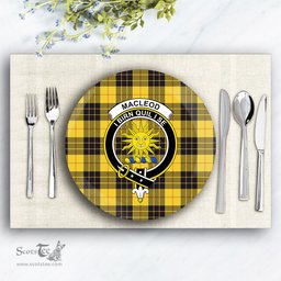 ScotsTee Shop Scottish MacLeod of Lewis Ancient SC Crest Tartan Ceramic Plate