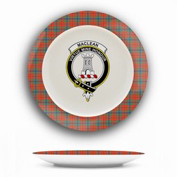 ScotsTee Shop Scottish MacLean of Duart Ancient Crest Tartan Ceramic Plate