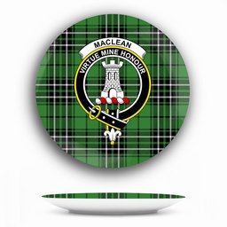ScotsTee Shop Scottish MacLean of Duart Hunting Ancient Crest Tartan Ceramic Plate