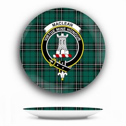 ScotsTee Shop Scottish MacLean of Duart Hunting Modern Crest Tartan Ceramic Plate