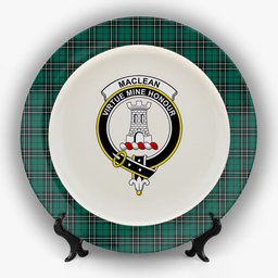 ScotsTee Shop Scottish MacLean of Duart Hunting Modern Crest Tartan Ceramic Plate