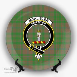 ScotsTee Shop Scottish McAlister of Glenbarr Hunting Ancient Crest Tartan Ceramic Plate