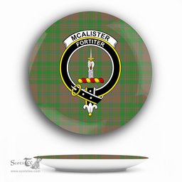 ScotsTee Shop Scottish McAlister of Glenbarr Hunting Ancient Crest Tartan Ceramic Plate