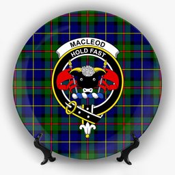 ScotsTee Shop Scottish MacLeod of Harris Modern Crest Tartan Ceramic Plate