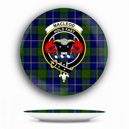 ScotsTee Shop Scottish MacLeod of Harris Modern Crest Tartan Ceramic Plate