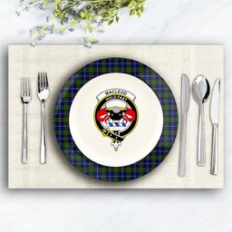 ScotsTee Shop Scottish MacLeod of Harris Modern Crest Tartan Ceramic Plate