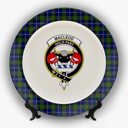 ScotsTee Shop Scottish MacLeod of Harris Modern Crest Tartan Ceramic Plate