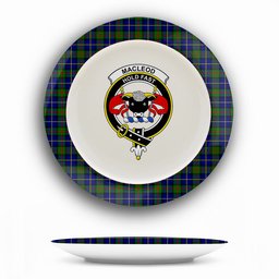 ScotsTee Shop Scottish MacLeod of Harris Modern Crest Tartan Ceramic Plate