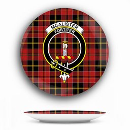 ScotsTee Shop Scottish McAlister of Skye Modern Crest Tartan Ceramic Plate