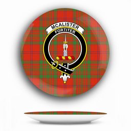 ScotsTee Shop Scottish McAlister of Glenbarr Ancient Crest Tartan Ceramic Plate