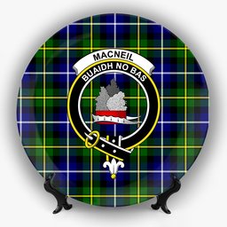 ScotsTee Shop Scottish MacNeill of Barra Modern Crest Tartan Ceramic Plate