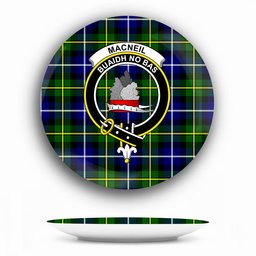 ScotsTee Shop Scottish MacNeill of Barra Modern Crest Tartan Ceramic Plate
