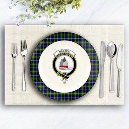 ScotsTee Shop Scottish MacNeill of Barra Modern Crest Tartan Ceramic Plate