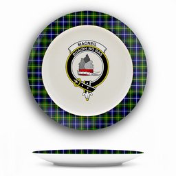 ScotsTee Shop Scottish MacNeill of Barra Modern Crest Tartan Ceramic Plate