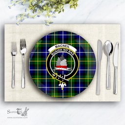 ScotsTee Shop Scottish MacNeill of Barra Modern Crest Tartan Ceramic Plate