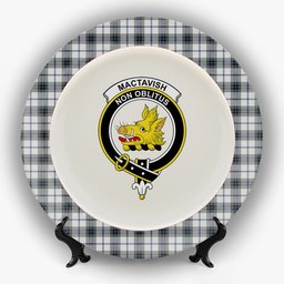 ScotsTee Shop Scottish MacTavish of Dunardry Dress Crest Tartan Ceramic Plate