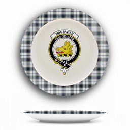 ScotsTee Shop Scottish MacTavish of Dunardry Dress Crest Tartan Ceramic Plate