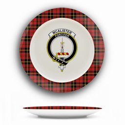 ScotsTee Shop Scottish McAlister of Skye Crest Tartan Ceramic Plate