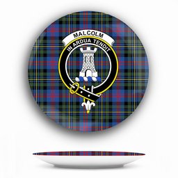 ScotsTee Shop Scottish Malcolm of Berwick Modern Crest Tartan Ceramic Plate