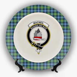 ScotsTee Shop Scottish MacNeill Of Barra Ancient Crest Tartan Ceramic Plate