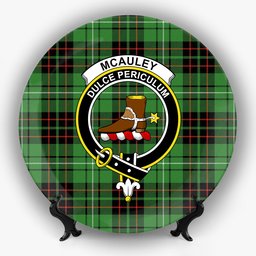 ScotsTee Shop Scottish McAuley of Lewis Ancient Crest Tartan Ceramic Plate