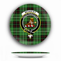 ScotsTee Shop Scottish McAuley of Lewis Ancient Crest Tartan Ceramic Plate