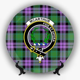 ScotsTee Shop Scottish McArthur of Milton Ancient Crest Tartan Ceramic Plate