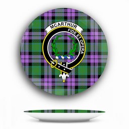 ScotsTee Shop Scottish McArthur of Milton Ancient Crest Tartan Ceramic Plate