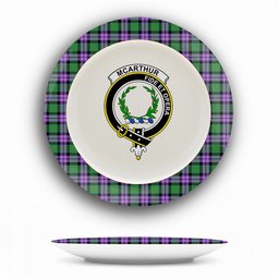 ScotsTee Shop Scottish McArthur of Milton Ancient Crest Tartan Ceramic Plate