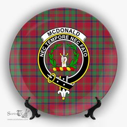 ScotsTee Shop Scottish McDonald of Glencoe Modern Crest Tartan Ceramic Plate
